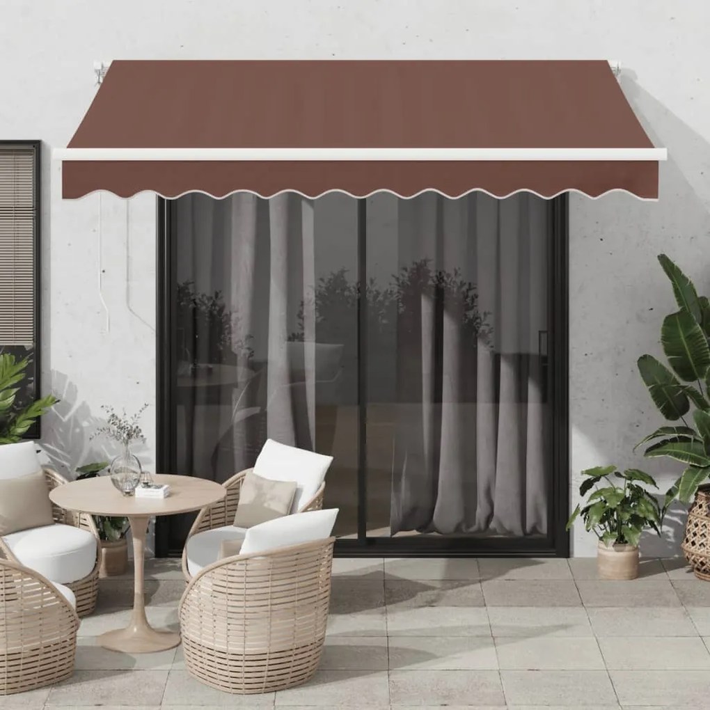 Toldo retrátil automático 300x250 cm castanho