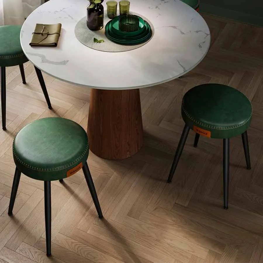 Conjunto de 2 bancos de cozinha, jantar coleção EKHO 48 x 48 x 48,2 cm Verde floresta