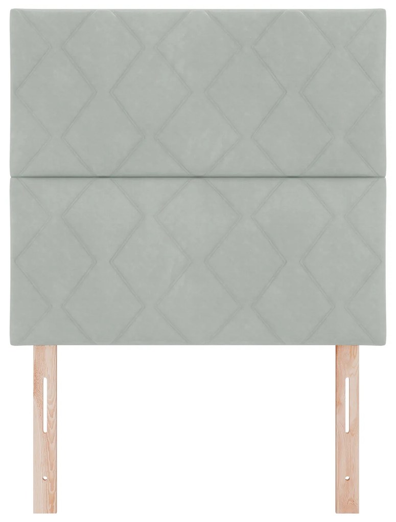 Cabeceira Design em Blocos de Diamante Cinza Claro 90 cm Veludo, vidaX