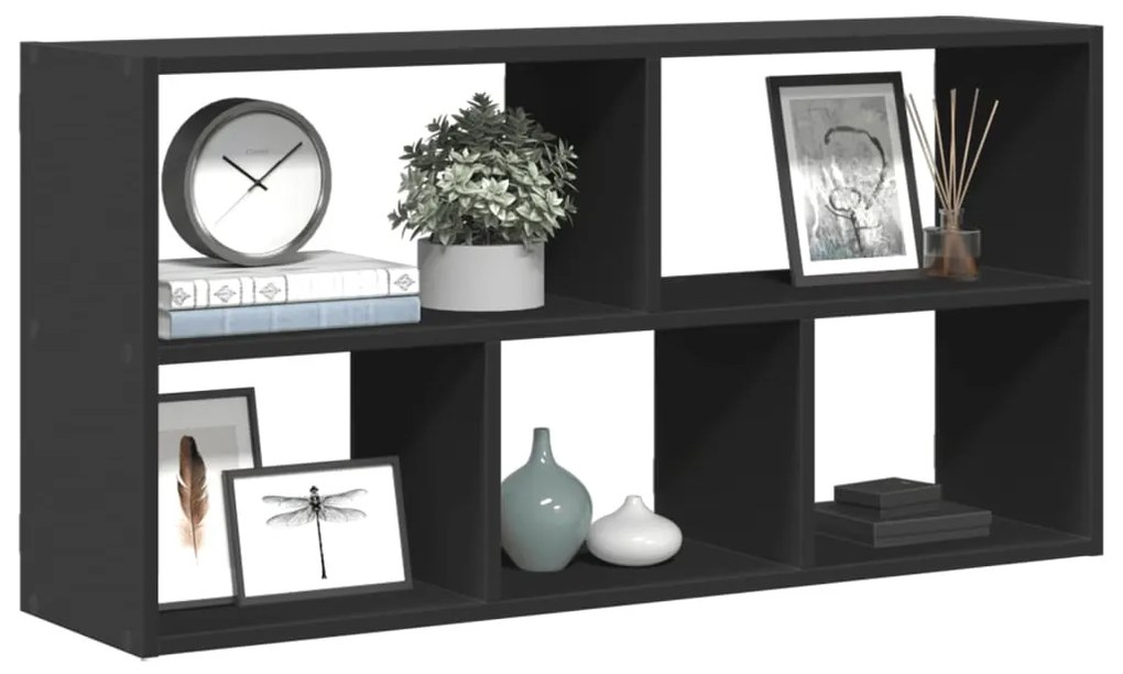 vidaXL Prateleira de parede 100x25x50 cm derivados de madeira preto