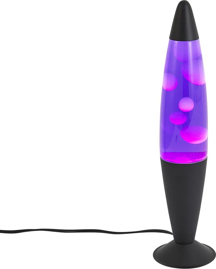 Candeeiro de Lava Roxo com Cera Branca incl. LED - Lava Fundida