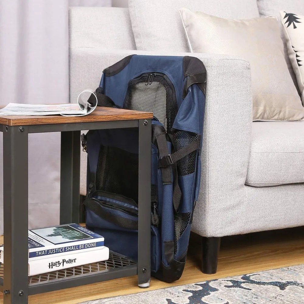 Transportadora dobrável para cães, caixa de transporte para cães 60 x 42 x 42 cm azul escuro