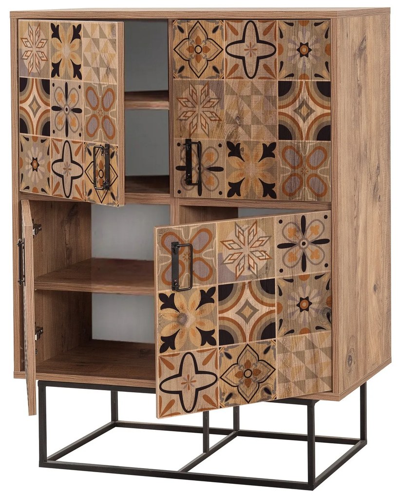 Armário Multiuso Quantum – Pinheiro Atlântico Preto – 93x115x36 cm