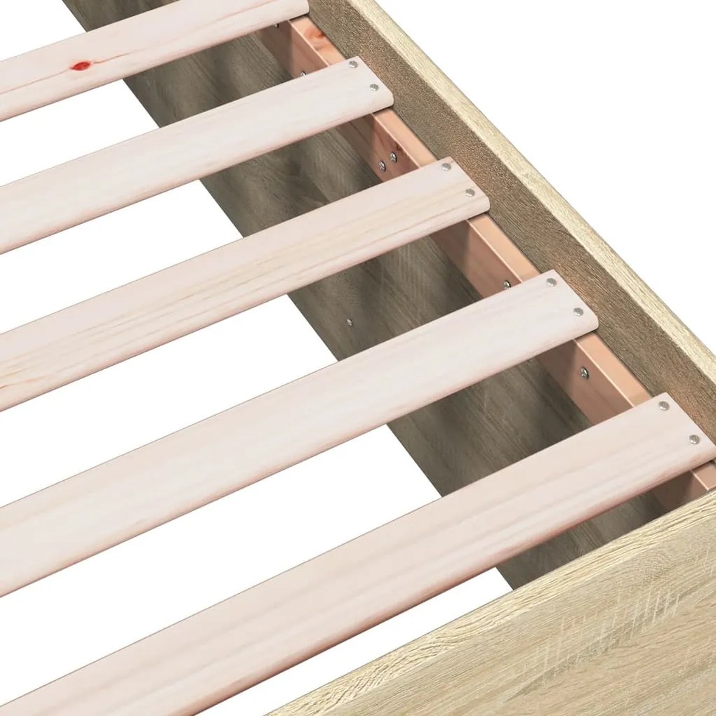 Estrutura de cama 135x190 cm derivados madeira carvalho sonoma