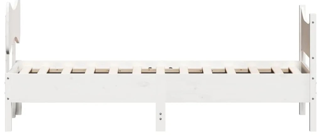 Cama sem colchão 90x190 cm madeira de pinho maciça branco