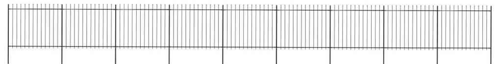 Cerca de jardim com topo em lanças 15,3x1,5 m aço preto