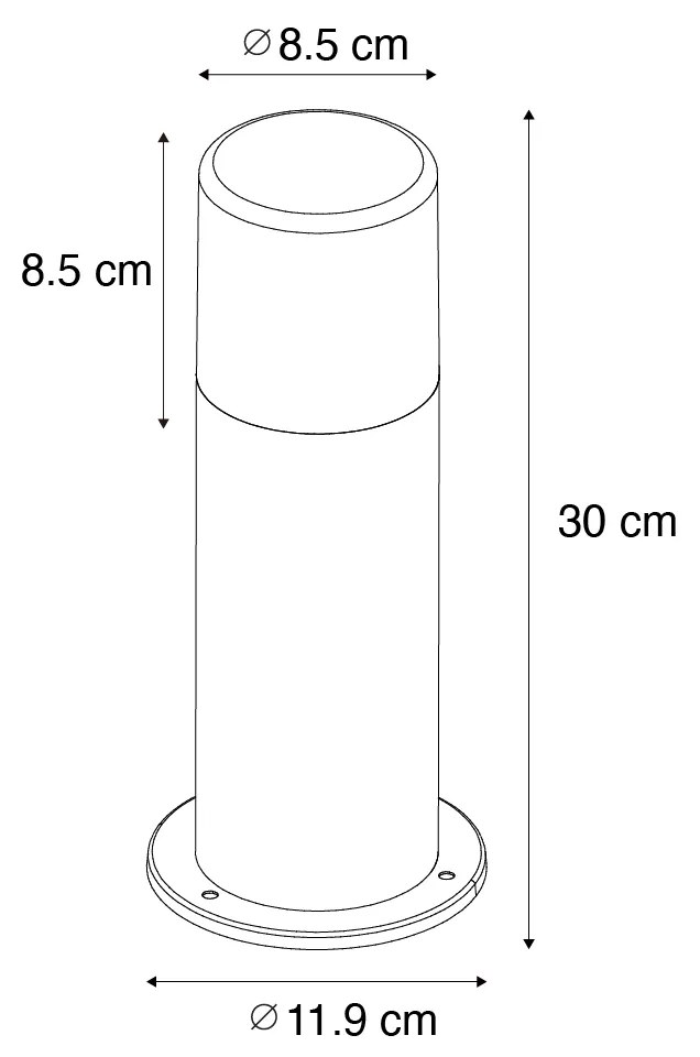 Candeeiro de pé para exterior branco abajur opala 30 cm IP44 - Odense Moderno