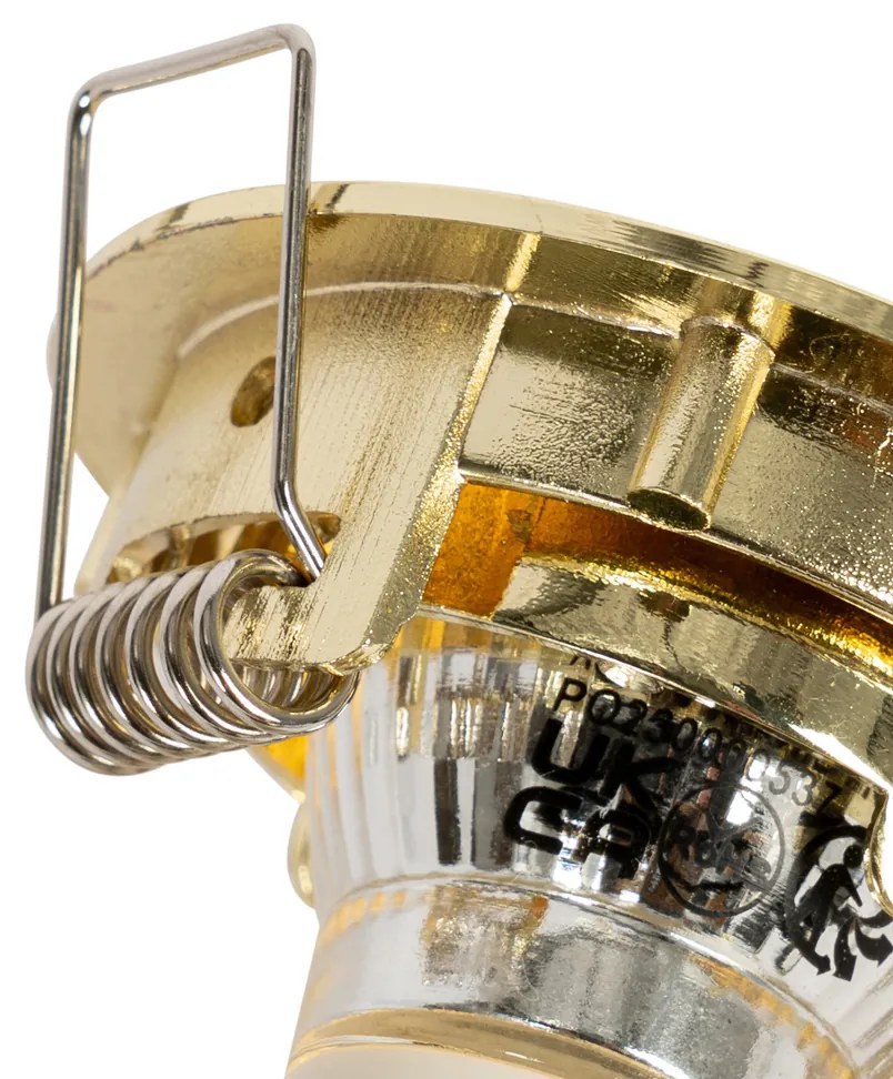 Conjunto de 12 Focos Embutidos Dourados GU10 35mm - Edu