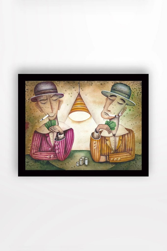 Pintura Decorativa em MDF com Moldura SC0939 – Multicolor – 41 x 56 cm