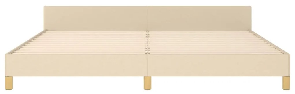 Estrutura de cama sem colchão 200x200 cm tecido cor creme