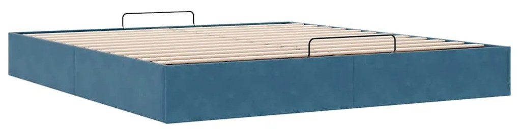 Estrutura de cama otomana sem colchão 200x200 cm azul escuro