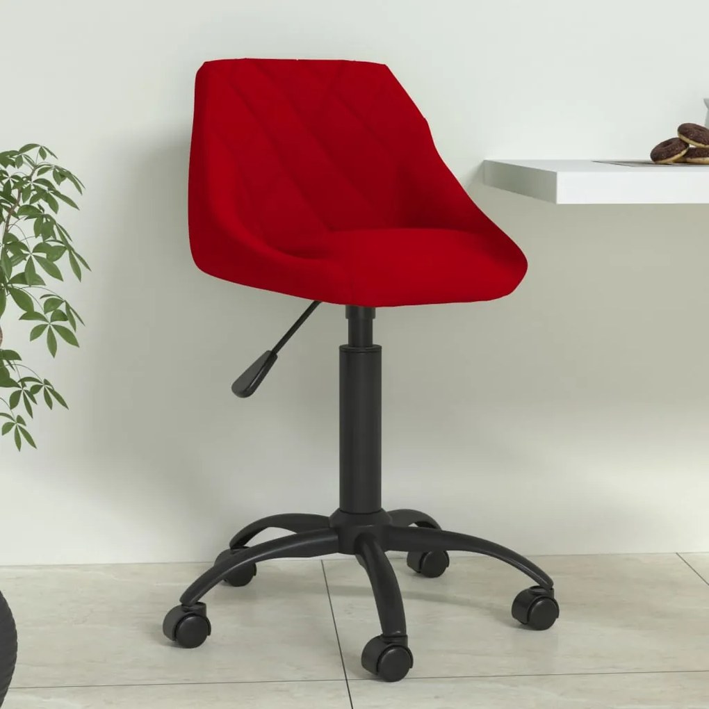 vidaXL Cadeira de jantar veludo vermelho tinto