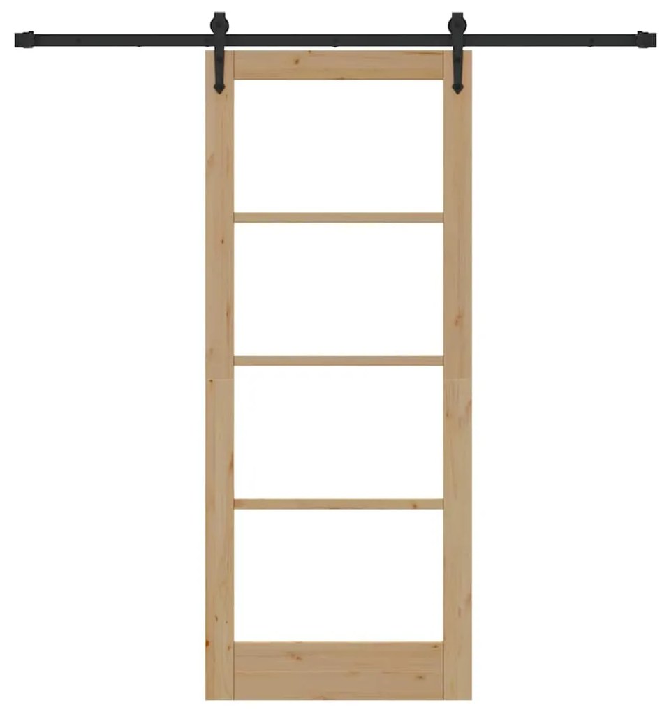 Porta Deslizante vidaXL com Conjunto de Ferragens 83x202 cm de Madeira