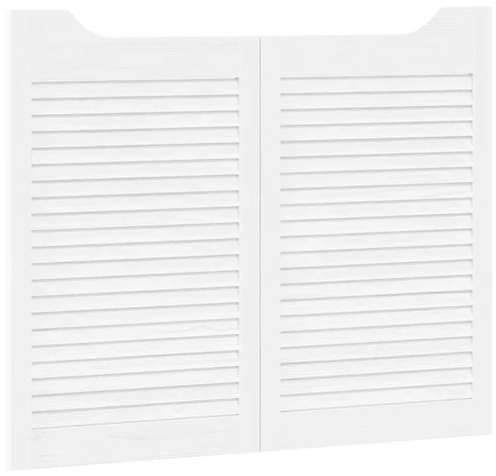 Portas de batente design de persiana 2-Par 80x100 cm branco