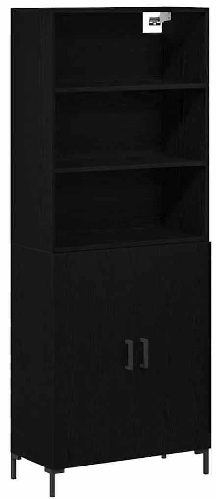 Highboard Carvalho Preto 69.5x34x180 cm Madeira Engenheirada