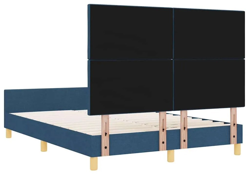 Estrutura de Cama vidaXL Azul 140x190 cm Tecido