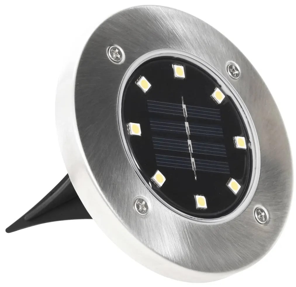 Iluminação LED solar de solo 8 pcs cor RGB
