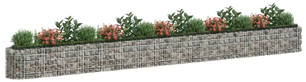 Canteiro elevado/cesto gabião 610x50x50 cm ferro galvanizado