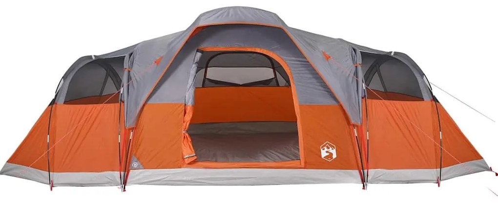 Tenda familiar cúpula para 11 pessoas impermeável cinza/laranja