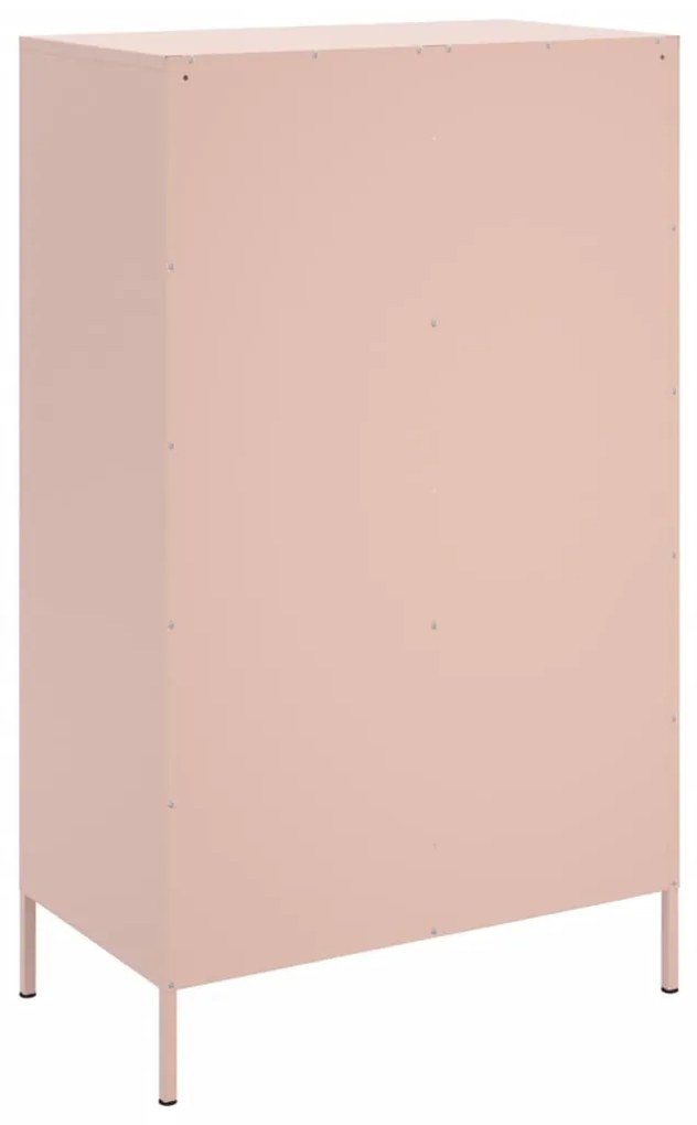 Aparador alto 68x39x113 cm aço rosa