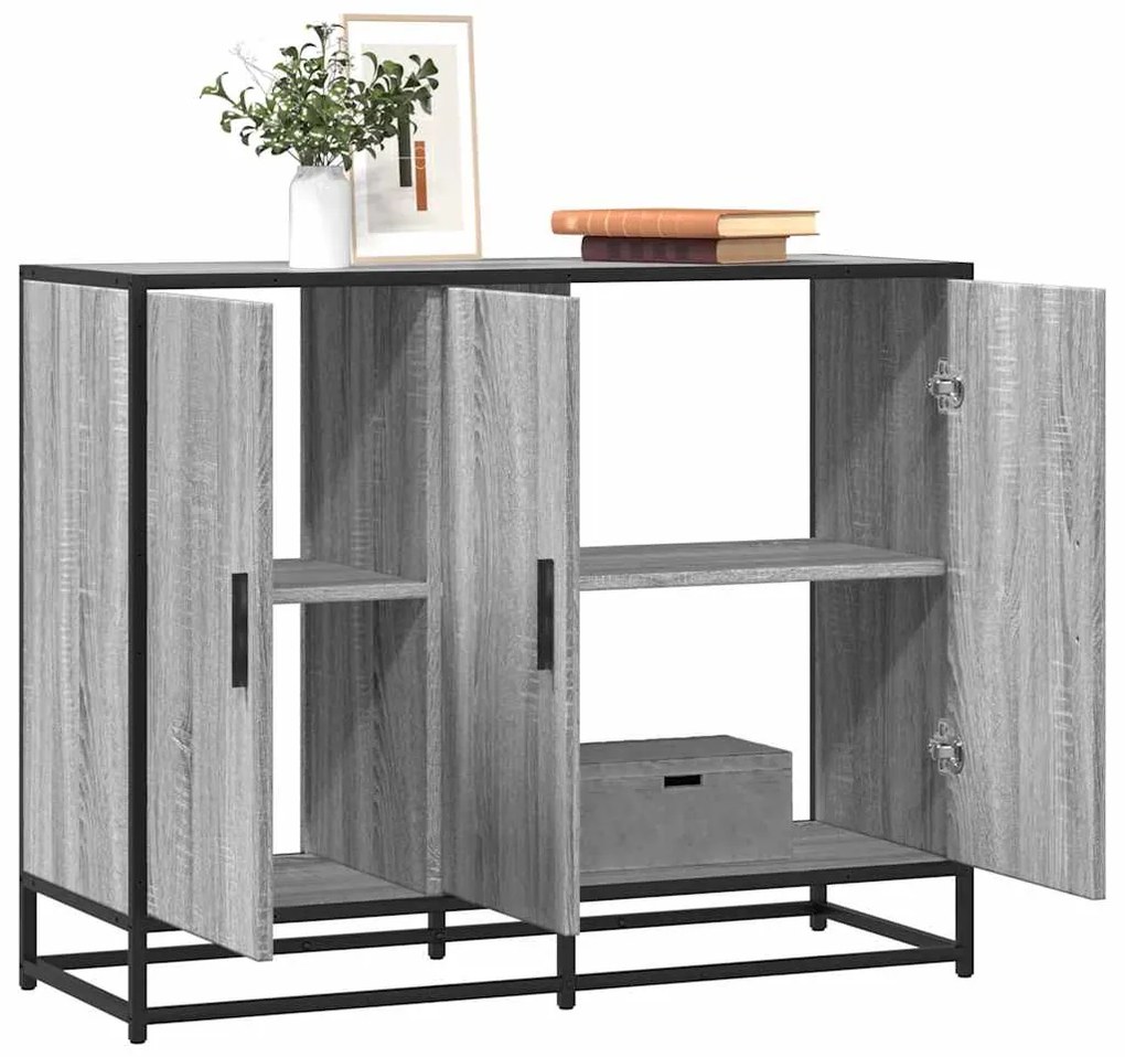 vidaXL Aparador 94x35x76 cm derivados de madeira cinzento sonoma