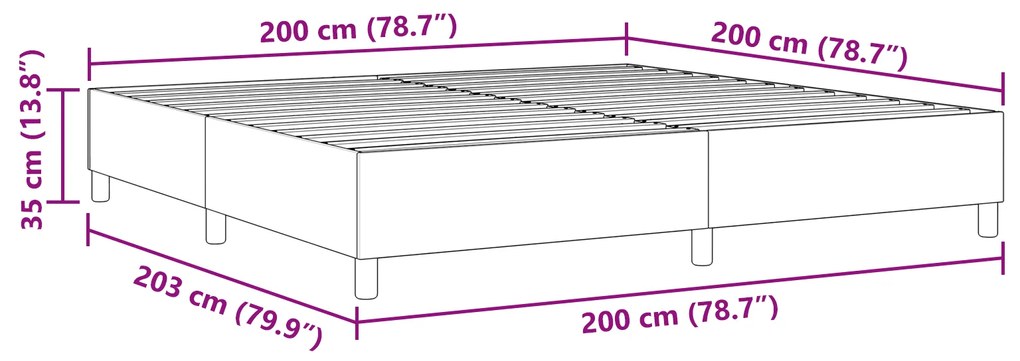 Cama Box Spring vidaXL Verde Claro Cinza 200x200 cm Tecido de Cotelê