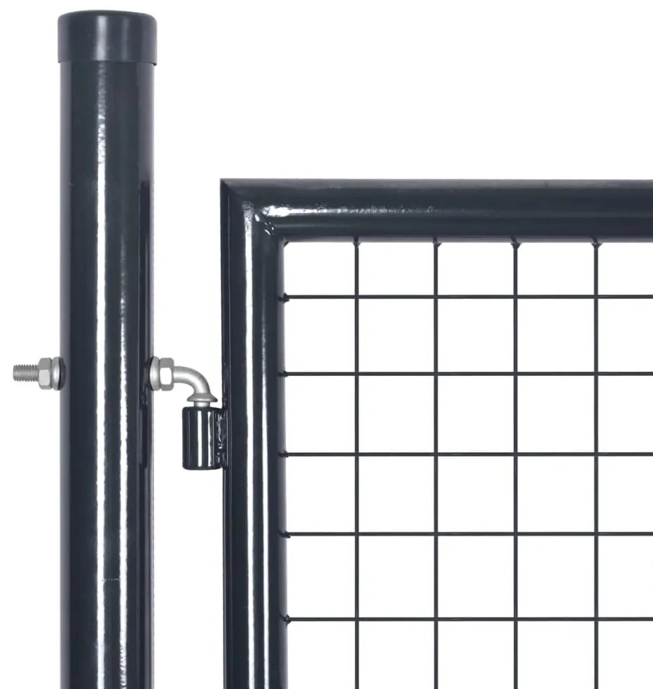 Portão de jardim em rede aço galvanizado 289x200 cm cinzento