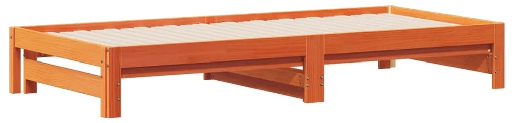Sofá-cama com gavetão 90x190 cm madeira de pinho castanho cera