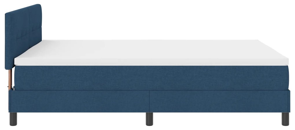Cama Box Spring com Colchão Azul 160x200 cm Tecido