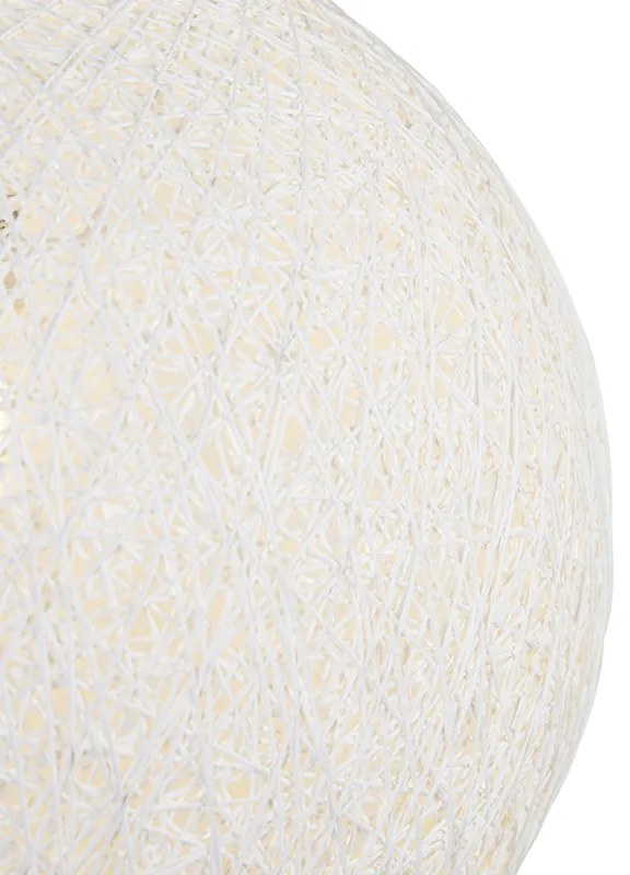 Candeeiro de suspensão rústico branco 45 cm - Corda Design,Country / Rústico,Moderno