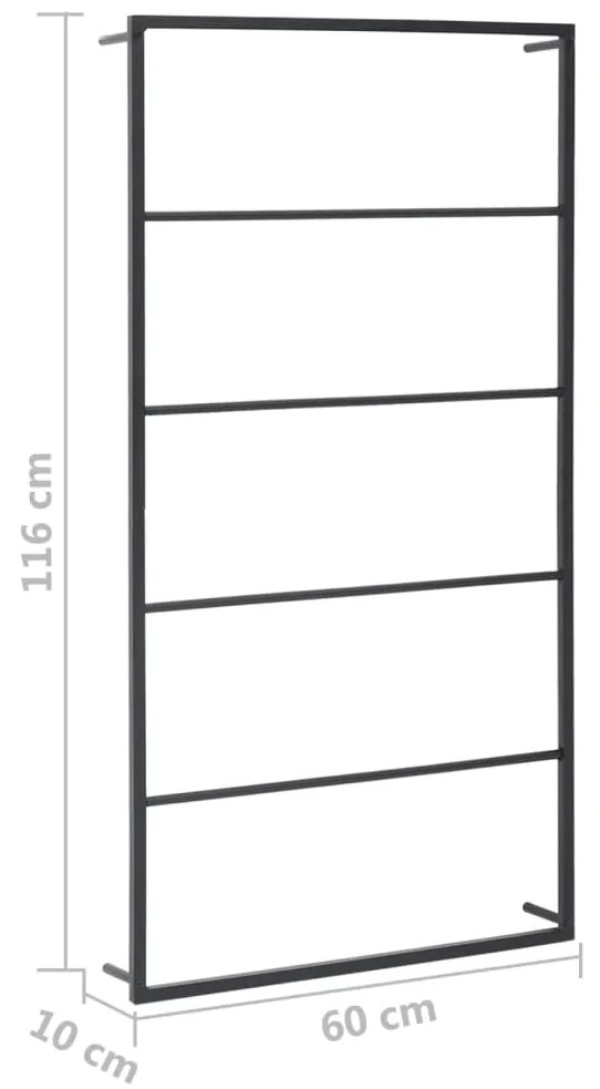 Toalheiro 60x10x116 cm aço preto