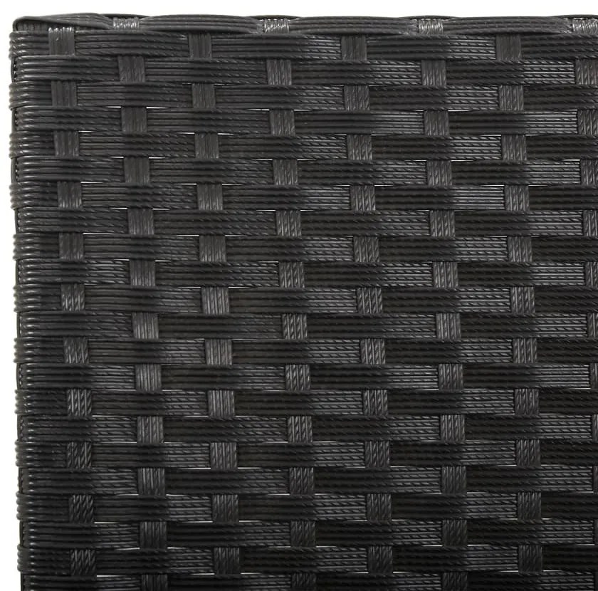 Banco de jardim c/ almofadões 176 cm vime PE preto