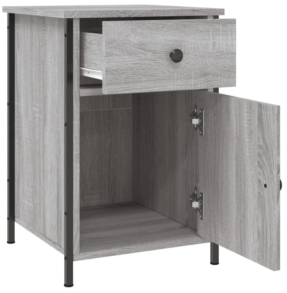 Mesas cabeceira 2 pcs 40x42x60cm deriv. madeira cinzento sonoma