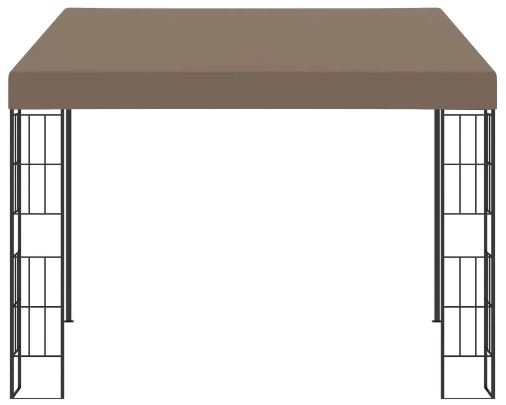 Gazebo de montagem na parede 3x3 m tecido cinzento-acastanhado