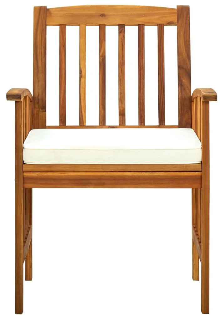 Cadeiras de jantar p/ jardim 2 pcs c/ almofadões acácia maciça