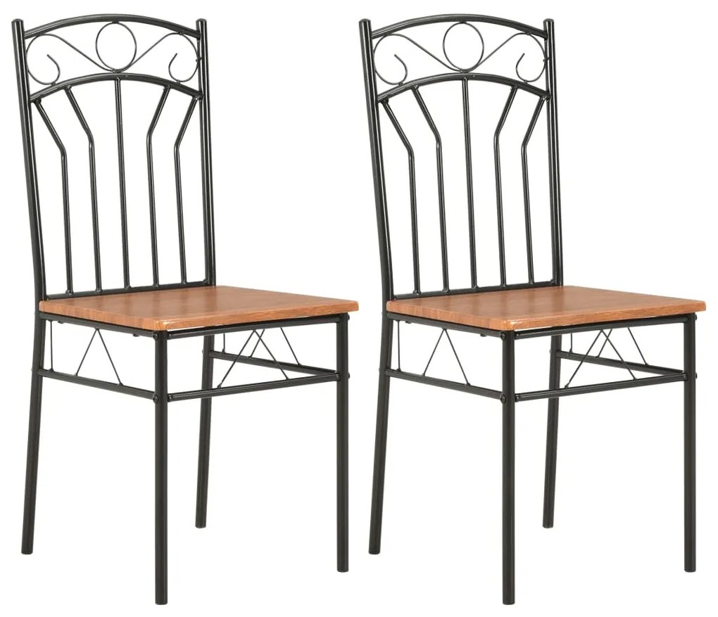 vidaXL Cadeiras de jantar 2 pcs MDF castanho