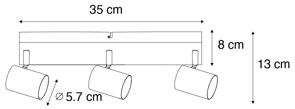 Foco de teto inteligente bronze 3-luzes ajustável Incl. Wifi GU10 50mm - Jeana