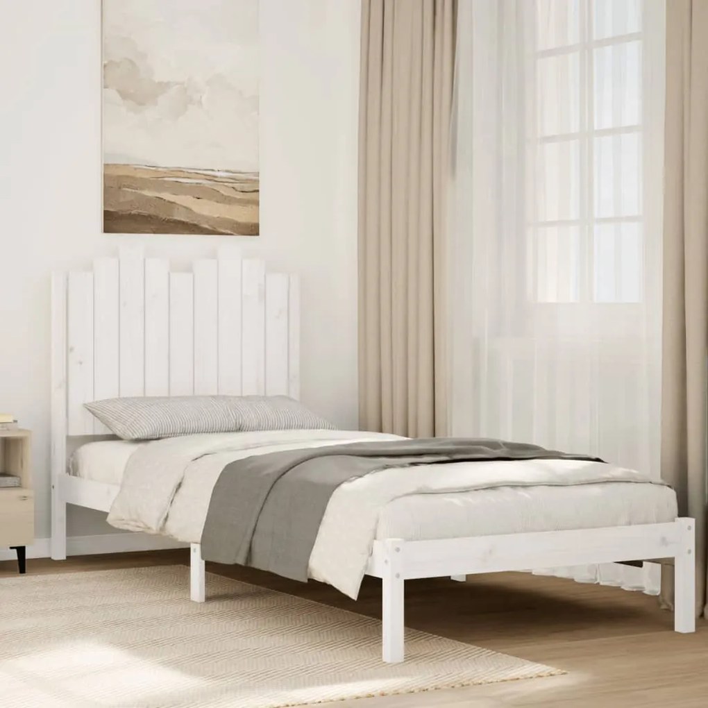 vidaXL Cama extra longa sem colchão 100x220 cm madeira maciça