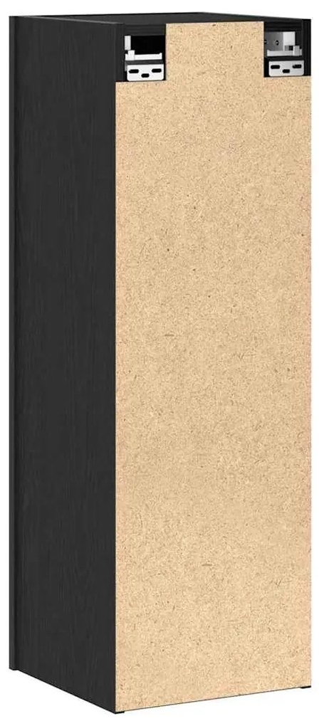 Armário de TV de Parede em Carvalho Preto - 30,5 x 30 x 90 cm, Feito d