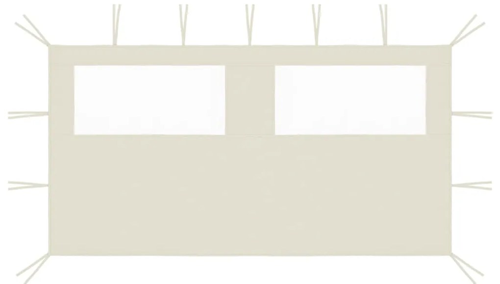 vidaXL Paredes laterais para gazebo com janelas 4x2 cor creme