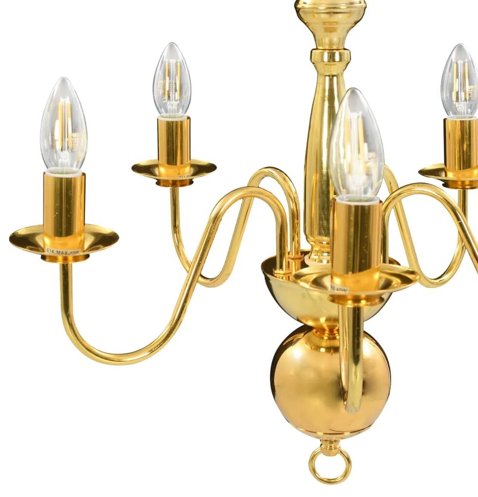 Lustre de 5 lâmpadas E14 dourado