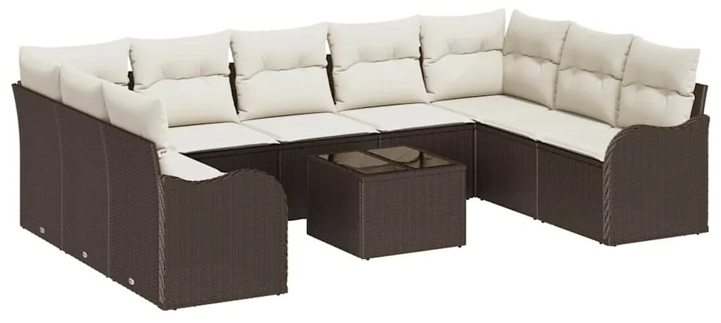 Conjunto de Sofá de Jardim vidaXL de 9 Peças com Almofadas Cinza Ratta