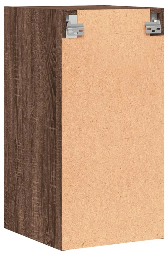 Armário parede c/ portas vidro 35x37x68,5 cm carvalho castanho