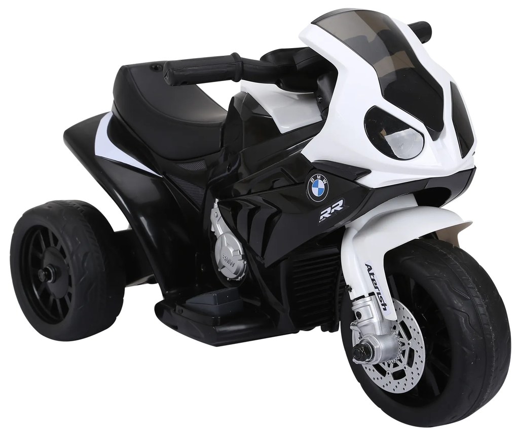 HOMCOM Mota BMW Elétrica Infantil 6V com Faróis Música Velocidade 2,5 km/h Preto para Crianças 18-36 Meses Preto 66x37x44 cm | Aosom Portugal