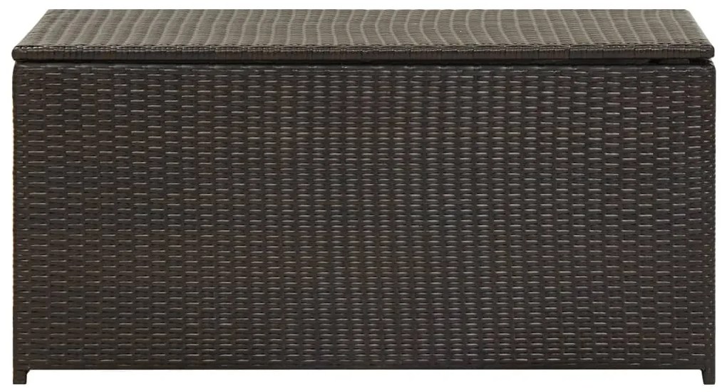Caixa de arrumação para jardim 100x50x50 cm vime PE castanho