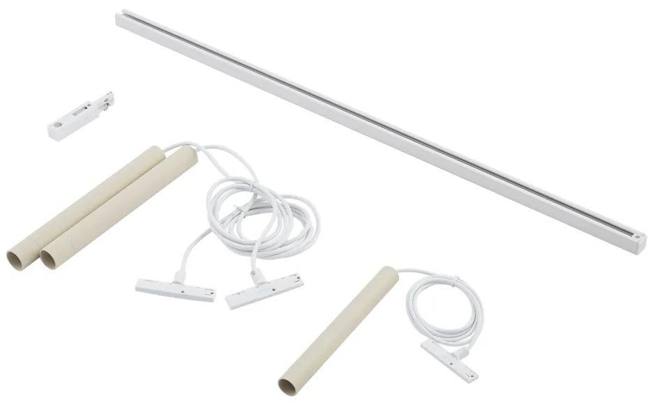 Modern railsysteem met 3 hanglampen wit 1-fase - Slimline Keno