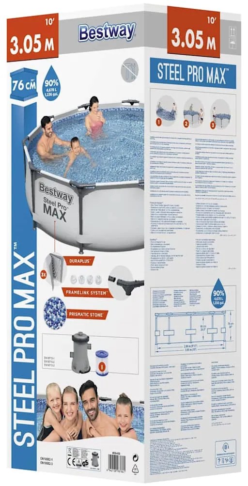 Conjunto de piscina Steel Pro MAX 305x76 cm