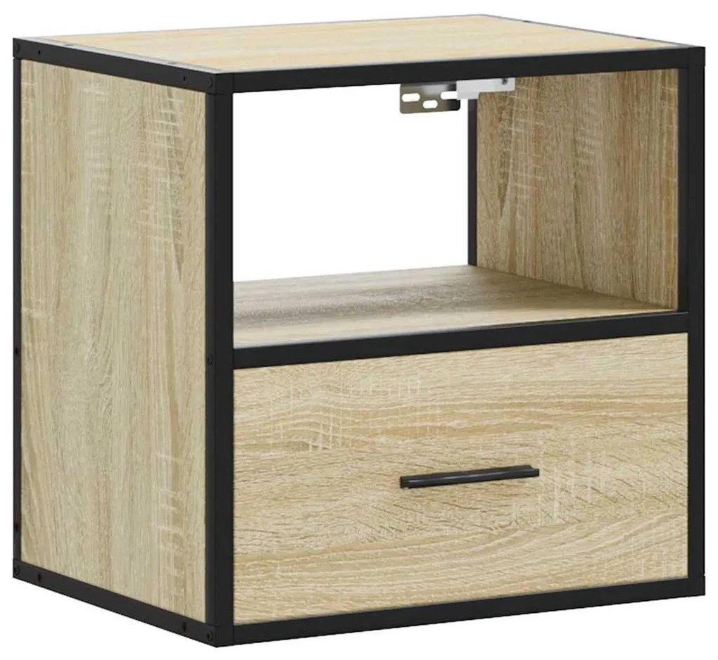 Mesas de cabeceira de parede 2 pcs 40x31x39,5cm carvalho sonoma