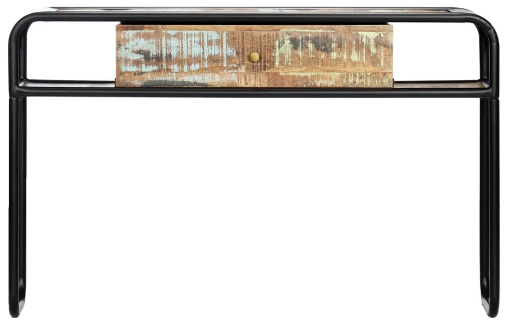 Mesa consola 118x30x75 cm madeira recuperada maciça