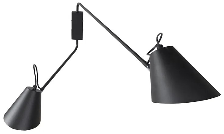 LED Candeeiro de parede inteligente preto 2 luzes ajustável com Wi-Fi A60 - Lune Retro